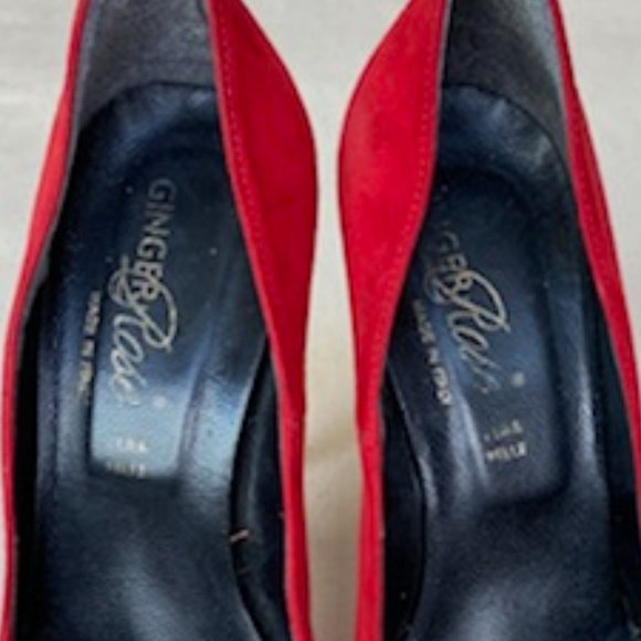 Italian Made - Red Suede - Heels - Picture 2 of 4